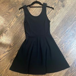 Lush Black Ribbed Knit Dress